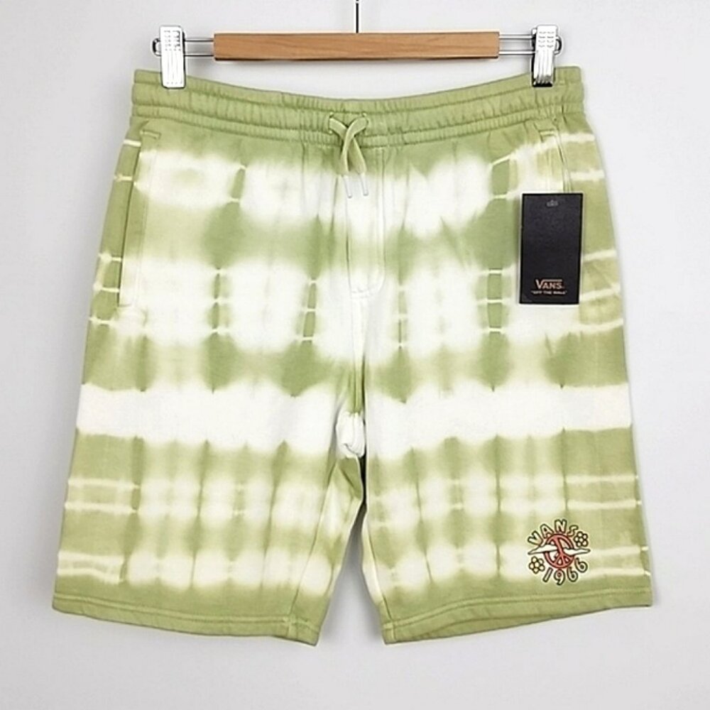Vans‎ 1966 Big Kids Youth Mind Fleece Short Celadon Green White Tie Dye Size XL